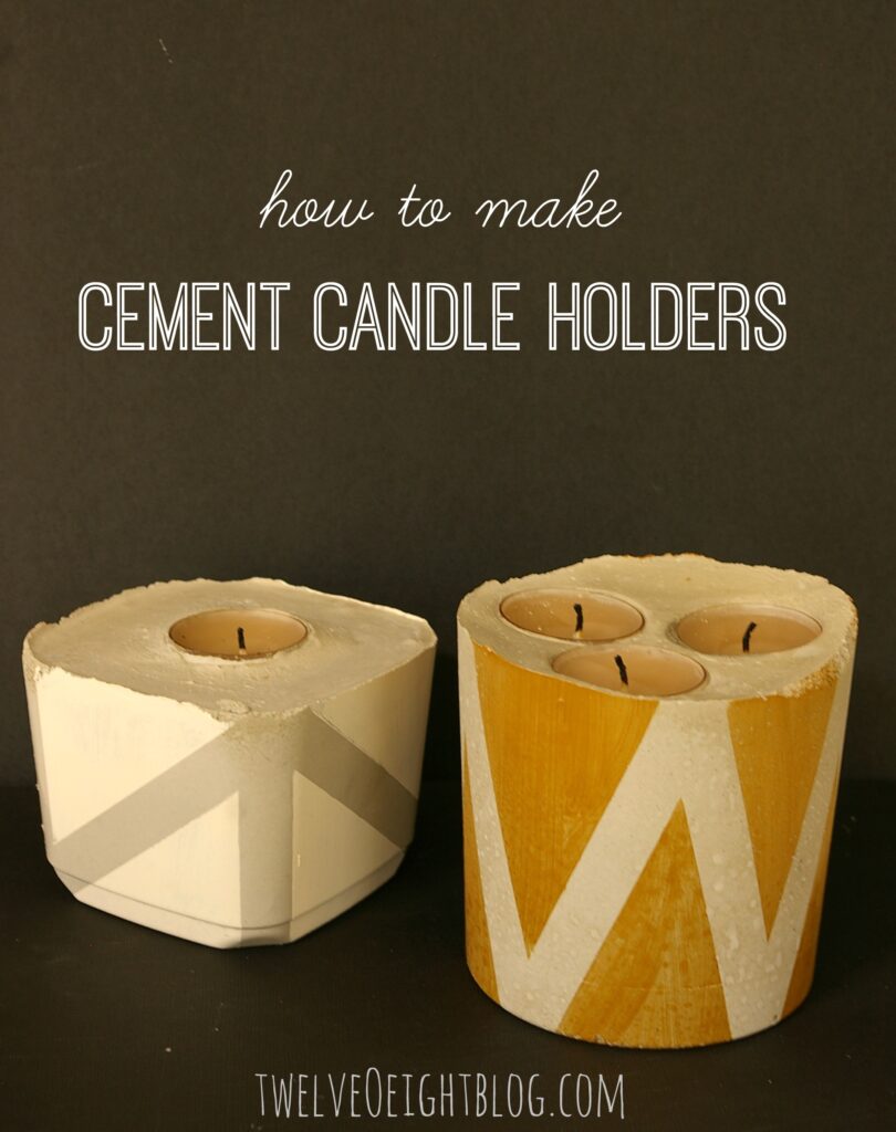 how to make cement candle holders