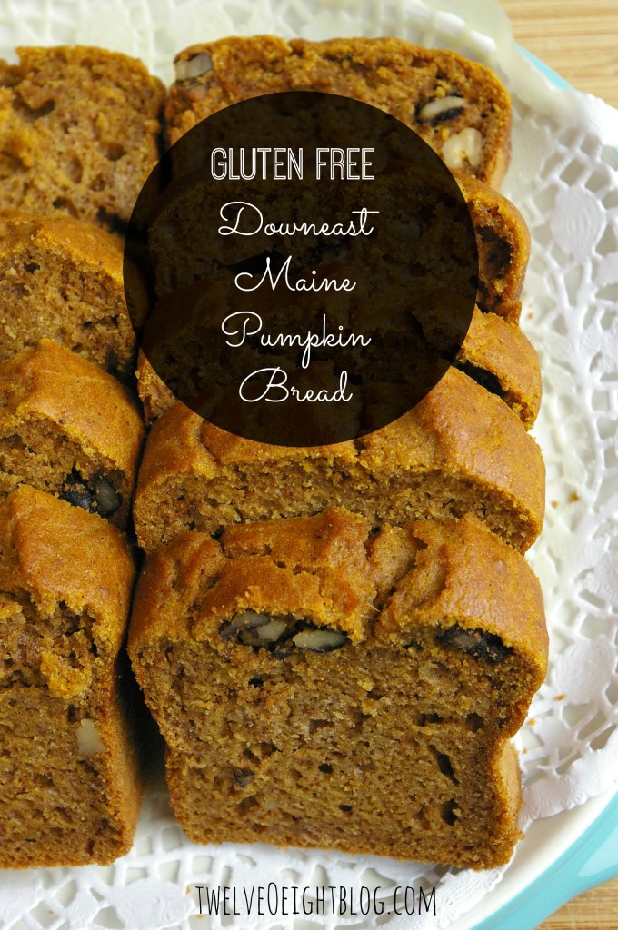 Downeast Maine Pumpkin Bread via twelveOeightblog.com #pumpkinbread #glutenfree #bestpumpkinbread #pumpkinrecipe 