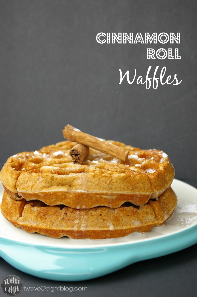 Cinnamon Roll Waffles twelveOeightblog.com #cinnamonrollwaffle #wafflerecipe #ChristmasBreakfast #GlutenFreeWaffles #HowToMakeWaffles #twelveOeightblog
