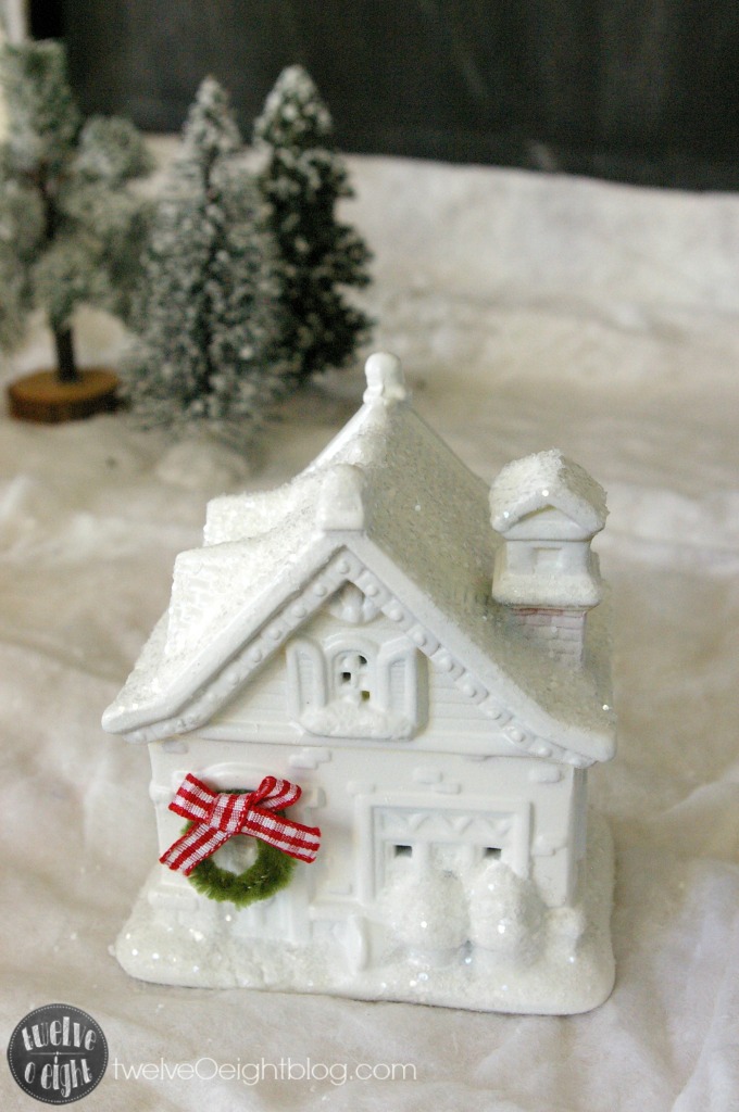 How to make a glitter house dollar store twelveOeightblog.com #glitterhouse #Christmas #diy