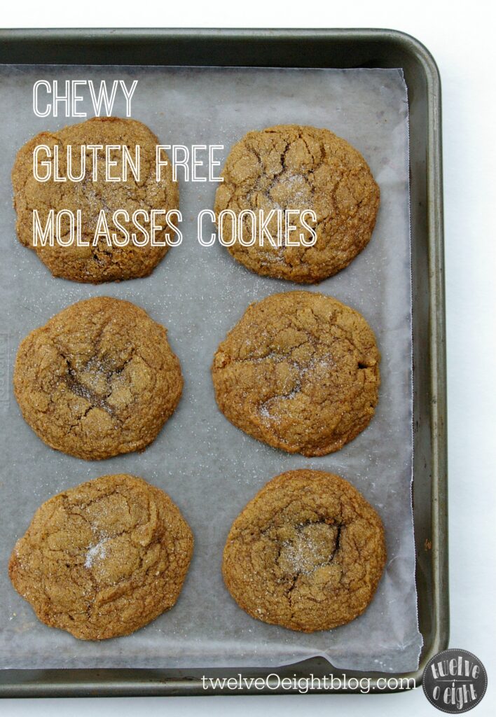 Chewy Gluten Free Molasses Cookies twelveOeightblog.com #glutenfree #cookie #molasses #twelveOeightblog